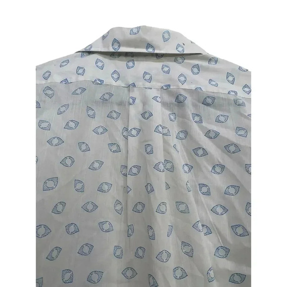 House of Yorke Long Sleeve Geometric Button-Down Casual Shirt Size 15/32 - Picture 2 of 5